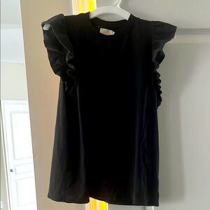 Nation LTD Black Ruffle Sleeve Top. Good condition